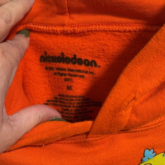 Nickelodeon Kids Unisex Boys Girl Rug Rats‎ Kangaroo Pocket Orange Hoodie Medium - Picture 8 of 8